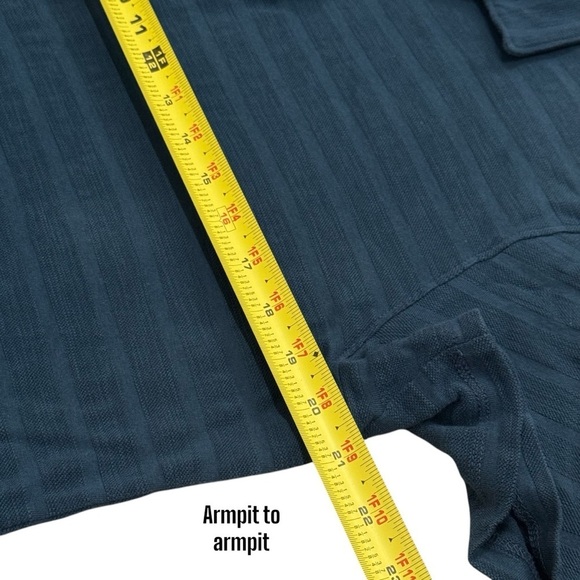 John Varvatos Textured Marine Blue Soft Knit Polo Men’s Size L - Picture 10 of 11